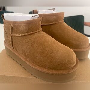 Cozy Brown Kids Boots UGG platform